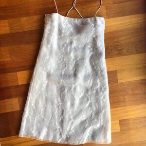 Ethereal Emporio Armani Silver Grey Gauze Shift Dress Midi Knee Length